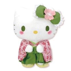 204202-24 サンリオキャラクターズ ぬいぐるみ S 抹茶着物 シリーズ ハローキティ