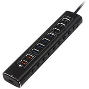 USB3.2 Gen2接続 10ポート USBハブ ブラック IPT-10HUB-GEN2