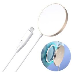 MagSafe ワイヤレス充電器 15W 軽量 超薄型 ゴールド T518-F-C23