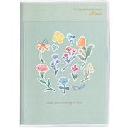 2025年 家族手帳 B6薄型（月） 花と鳥モスグリーン 113SHB