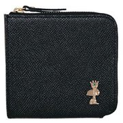 SN0137 [スヌーピーレザーコレクション クラウン スクエア財布 牛革 BK]