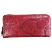 SN0143 [スヌーピーレザーコレクション スマイル 長財布 牛革 RD]