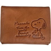 SN0162 [スヌーピーレザーコレクション チェックシリーズ 二つ折財布 牛革 CA]