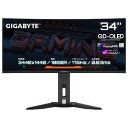 ヨドバシ.com - GIGABYTE ギガバイト 湾曲ゲーミングモニター/34型/UWQHD（3440×1440）/OLEDパネル/非光沢/DisplayHDR  True Black 400/175Hz/0.03ms（GtG）/KVM機能付 MO34WQC 通販【全品無料配達】