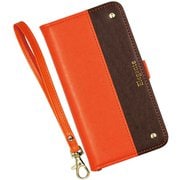 EL-BAAC2-OB [BASIO active/BASIO active2 用 ケース 手帳型 ツートン スマホケース エレガンテ Elegante/オレンジ・ブラウン]