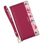 BL-BAAC2-RB [BASIO active/BASIO active2 用 ケース 手帳型 ブルーミー スマホケース フラワー エレガンテ Elegante/ラズベリー]