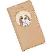 RA-BAAC2-LBR [BASIO active/BASIO active2 用 ケース うさぎ刺繍 手帳型 スマホケース スタンド機能 エレガンテ Elegante/ロップイヤー ブロークン]