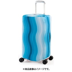 伸縮スーツケースカバー BOX-M ウェーブブルー