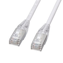 LANケーブル CAT5e カテゴリ5e STP ツメ折れ防止 やわらか スリム より線 0.5m ホワイト KB-SL5STPS-005W