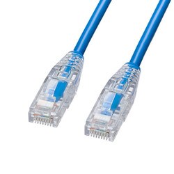 LANケーブル CAT6A カテゴリ6A ツメ折れ防止 やわらか スリム より線 2m ブルー KB-SL6AYS-02BL