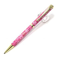 美濃和紙友禅柄ボールペン/小桜と流水・桃色 TM-2301