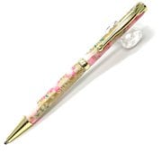 美濃和紙友禅柄ボールペン/金箔桃桜・桃金 TM-2302