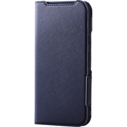 PM-P242PLFUJNV [Google Pixel 9/Google Pixel 9 Pro ケース レザー カバー 手帳型 マグネット フラップ 衝撃吸収 超軽量 薄型 ワイヤレス充電可 ストラップホール付 スタンド機能付 花柄 UltraSlim ネイビー]