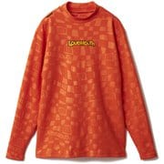 エンボスロゴ 長袖モックネックシャツ 774500 987 オレンジ Mサイズ [ゴルフ シャツ メンズ]