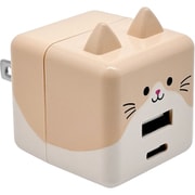 USB AC充電器 PD対応 モバにゃー 2.4A USB-Aポート×1 Type-Cポート×1 90°回転式収納プラグ アルト RACCA20W03ART