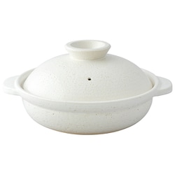 長谷園 伊賀土鍋 大 約2700ml 3-5人用 直火 空焚き OK 白釉 DC-06