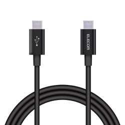 タイプC ケーブル USB Type-C to Type-C 1m PD 60W 急速充電 断線しにくい スリム耐久ケーブル アルミコネクタ 転送 充電ケーブル ブラック MPA-XCCPS10PNBK