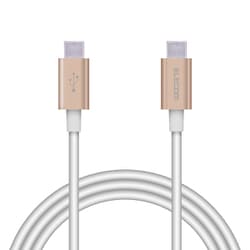 タイプC ケーブル USB Type-C to Type-C 1m PD 60W 急速充電 断線しにくい スリム耐久ケーブル アルミコネクタ 転送 充電ケーブル ゴールド MPA-XCCPS10PNGD