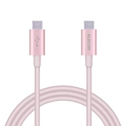 タイプC ケーブル USB Type-C to Type-C 1m PD 60W 急速充電 断線しにくい スリム耐久ケーブル アルミコネクタ 転送 充電ケーブル ピンク MPA-XCCPS10PNPN