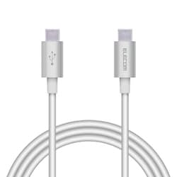 タイプC ケーブル USB Type-C to Type-C 1m PD 60W 急速充電 断線しにくい スリム耐久ケーブル アルミコネクタ 転送 充電ケーブル シルバー MPA-XCCPS10PNSV