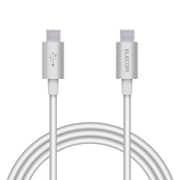 タイプC ケーブル USB Type-C to Type-C 1m PD 60W 急速充電 断線しにくい スリム耐久ケーブル アルミコネクタ 転送 充電ケーブル シルバー MPA-XCCPS10PNSV