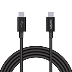タイプC ケーブル USB Type-C to Type-C 2m PD 60W 急速充電 断線しにくい スリム耐久ケーブル アルミコネクタ 転送 充電ケーブル ブラック MPA-XCCPS20PNBK