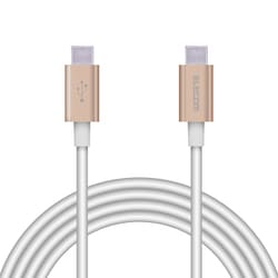 タイプC ケーブル USB Type-C to Type-C 2m PD 60W 急速充電 断線しにくい スリム耐久ケーブル アルミコネクタ 転送 充電ケーブル ゴールド MPA-XCCPS20PNGD