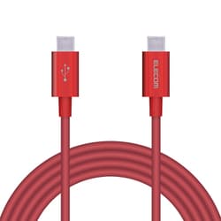 タイプC ケーブル USB Type-C to Type-C 2m PD 60W 急速充電 断線しにくい スリム耐久ケーブル アルミコネクタ 転送 充電ケーブル レッド MPA-XCCPS20PNRD