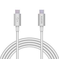 タイプC ケーブル USB Type-C to Type-C 2m PD 60W 急速充電 断線しにくい スリム耐久ケーブル アルミコネクタ 転送 充電ケーブル シルバー MPA-XCCPS20PNSV