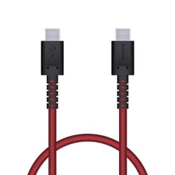 タイプC ケーブル USB Type-C to Type-C 0.3m PD 60W 急速充電 断線に強い 高耐久 ナイロンメッシュ 転送 充電ケーブル レッド MPA-XCCS03PNRD
