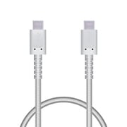 タイプC ケーブル USB Type-C to Type-C 0.3m PD 60W 急速充電 断線に強い 高耐久 ナイロンメッシュ 転送 充電ケーブル ホワイト MPA-XCCS03PNWH