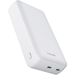 モバイルバッテリー 20000mAh 大容量 PD 最大20W 急速充電 入出力（ USB Type-C ×1） 出力（ USB Type-C ×1） PSE適合 ケーブル付属 ホワイト DE-C52-20000WH