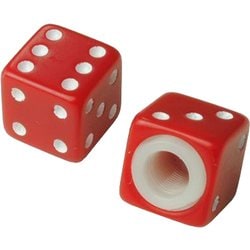 タイヤバルブキャップ ダイス レッド (2個入)