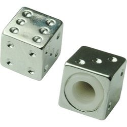 タイヤバルブキャップ ダイス シルバー （2個入）