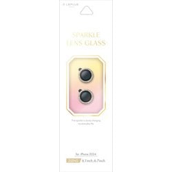 LN-IM24FGLENSWGD [iPhone 16/16 Plus用 レンズ保護ガラスフィルム 「SPARKLE LENS GLASS」 ゴールド]