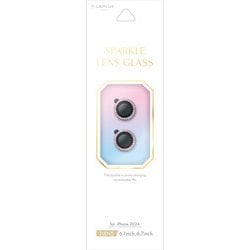 LN-IM24FGLENSWPK [iPhone 16/16 Plus用 レンズ保護ガラスフィルム 「SPARKLE LENS GLASS」 ピンク]
