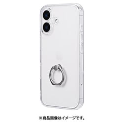 LN-IM24CRGCL [iPhone 16用 リング付き耐衝撃ハイブリッドケース 「UTILO Hybrid Ring」 クリア]