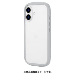 LN-IM24PLCLGY [iPhone 16用 耐衝撃ハイブリッドケース 「Cleary」 ライトグレー]