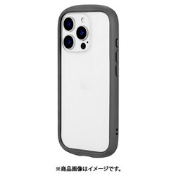 LN-IP24PLCGY [iPhone 16 Pro用 耐衝撃ハイブリッドケース 「Cleary」 ダークグレー]