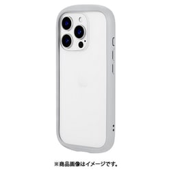 LN-IP24PLCLGY [iPhone 16 Pro用 耐衝撃ハイブリッドケース 「Cleary」 ライトグレー]