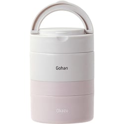 弁当箱 2段 480ml ペールピンク 保温 丸型 小さめ NQ-213