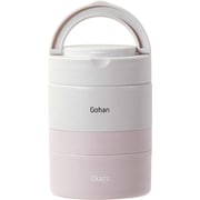 NQ-213 [弁当箱 2段 480ml ペールピンク 保温 丸型 小さめ]