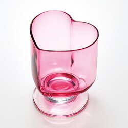 ハート型 台付き グラス 300ml ピンク 日本製 HT-2PK