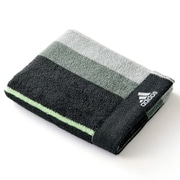 06-1402100 [adidas アクセントカラー 30cm×75cm ブラック フェイスタオル]