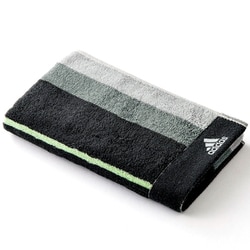 adidas アクセントカラー 30cm×100cm ブラック スポーツタオル 06-1405151