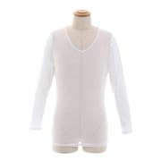 bsg-155WHITE2L [メンズ メッシュインナーVネック BSG-155N WHITE2 L]