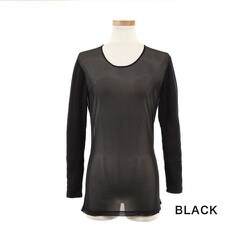 bsg-157lBLACK2L [レディース メッシュインナーUネック BSG-157LN BLACK2 L]
