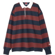2.5インチストライプラグビージャージ 2.5INCH STRIPE RUGBY JERSEY RA44133 マルーン 69 Lサイズ [アウトドア シャツ ユニセックス]