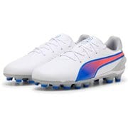 キング マッチ HG/AG+MID JR 108049 02 PUMA White-Bluemazing-Flat Light Gray 24cm [サッカーシューズ キッズ]