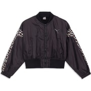 TRN EDGE 裏起毛 トリコット ウーブンジャケット 526099 01 PUMA BLACK Mサイズ [フィットネス ジャケット レディース]